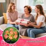 Ninonly Solar-Blumenleuchten 2er Set – Pfingstrosen mit 8 Modi & Warmweiss LED für Garten – Bild 8