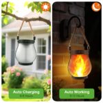 Facarler Solar Flammenleuchte 2er Set – LED Laternen mit Flackereffekt & USB-Aufladung – Bild 5