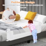 COSTWAY Bettgitter 120 cm klappbar – Rausfallschutz mit verstellbaren Gurten für Kinderbetten – Bild 5