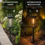EMANDJA 4er Set Solarlampen für Garten – 8-12h Leuchtdauer, IP65 Wetterfest, Warmweiss – Bild 3