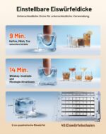 VEVOR Eismaschine 54,4 kg/Tag mit 15 kg Speicher – Gewerblicher Eiswürfelbereiter aus Edelstahl – Bild 9
