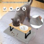 Lannvan Katzennapf 2er Set Erhöht – Ergonomische Futterstation mit Keramik & Bambus – Bild 5