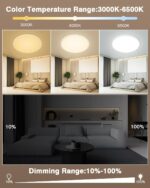 Bowfar 49cm LED Deckenleuchte 46W – Dimmbar 3000–6500K mit Fernbedienung – Bild 3