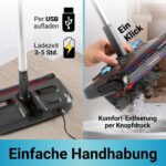 CLEANmaxx Akkubesen kabellos – 1.200 U/min mit Anti-Haar-System & LED für Teppich – Bild 7