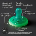 Tommee Tippee Night Glow Schnuller 0-6 Monate, 4er-Pack – Brustähnliches Design mit Glow-in-the-Dark – Bild 4
