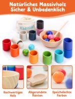 KidMigo Montessori Holzspielzeug ab 1 Jahr – Motorik & Farblernspiel mit 12 Bällen – Bild 5