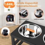 ADENGL Erhöhter Hundenapfständer aus Metall – 25,4 cm mit Edelstahlnäpfen & Schutzmatte – Bild 3