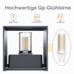 Klighten 2er Set Wandleuchte G9 LED 3000K – IP54 Wandlampe für Innen & Aussen – Bild 2
