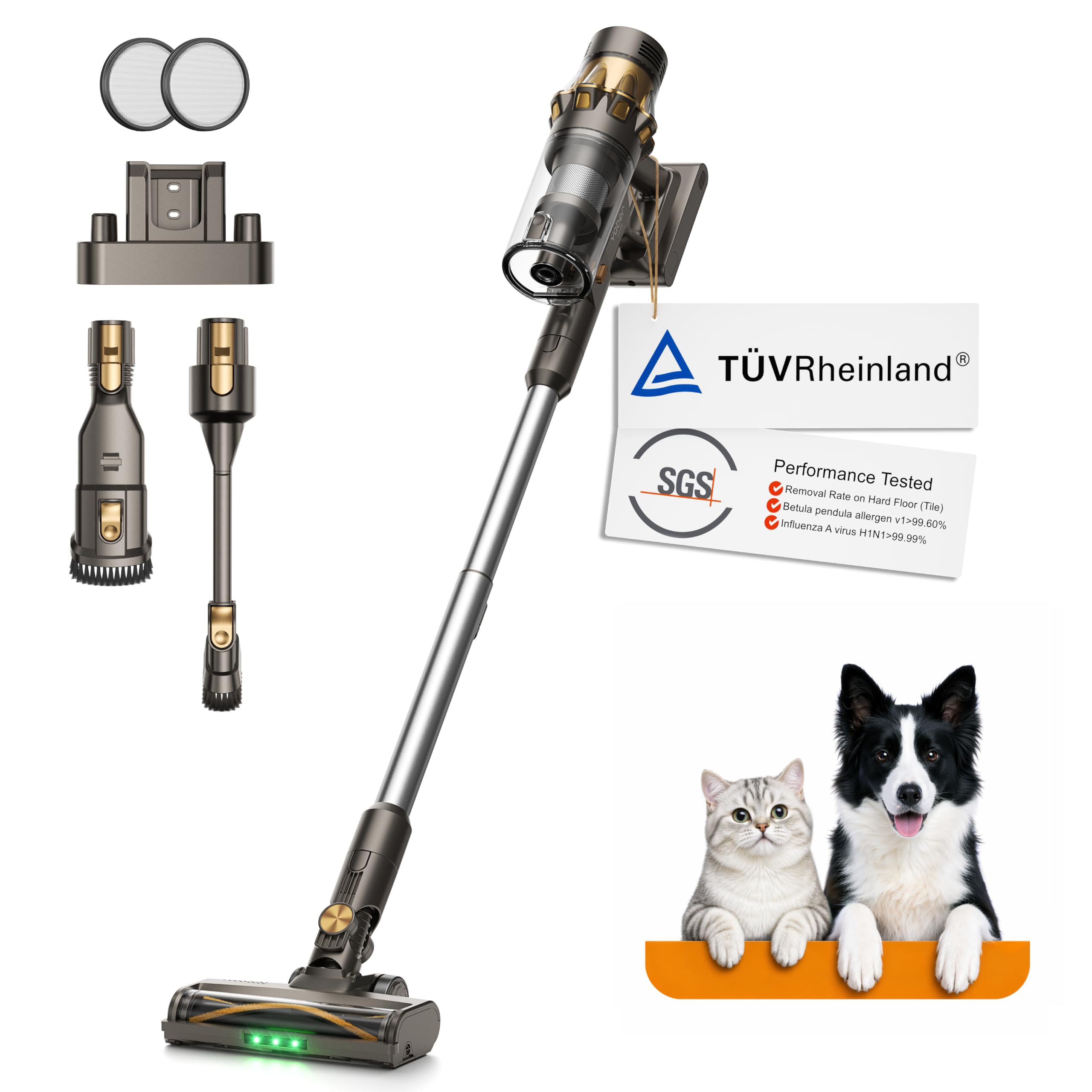 Yaber Home HP20 Akku-Staubsauger 180 AW – TÜV-getestet mit KI-Stauberkennung & H13-HEPA