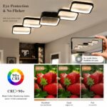Aozhate LED Deckenleuchte 106cm 5-Ring Schwarz – Dimmbar mit App & Fernbedienung – Bild 7
