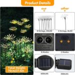 Redefun 2er Set 160LED Solarleuchten Feuerwerk – Gartendeko mit 8 Modi & IP65 Wasserschutz – Bild 3