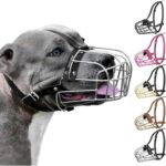 BRONZEDOG Metallmaulkorb für grosse Hunde – Edelstahl Drahtkorb mit Lederriemen