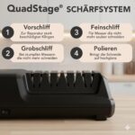 Cookery Elektrischer Messerschärfer 4-Stufen mit Diamantschliff – Professionelle Messerschleifmaschine – Bild 3