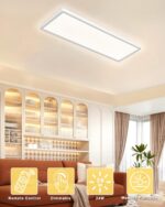 Bowfar LED Deckenleuchte 24W, 58x20cm – Dimmbar mit Fernbedienung für alle Räume – Bild 3