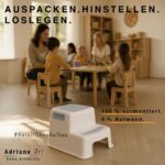 ADRIANO PORCARO 2-Stufiger Tritthocker 26cm – Sicherer Kinderhocker für Bad & Badezimmer – Bild 4
