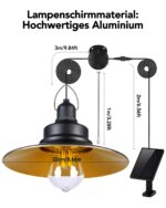 FabStyl Solar-Hängeleuchte mit Zugschalter – IP65 Warmweiß für Garten & Terrasse – Bild 5