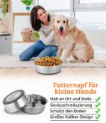 Zaxiva Hundenapf Edelstahl 2er-Set 1750ml – Rutschfest & Spülmaschinenfest für Mittelhunde – Bild 4