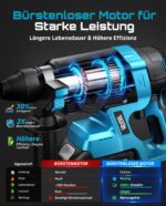 SEESII 18V Akku Bohrhammer 2.8J mit SDS Plus – 4-in-1 Schlagbohrmaschine für Beton & Renovierung – Bild 6