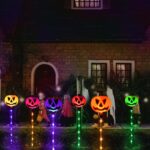 Homeleo 6er Set Kürbis Solarlampen – Farbwechsel Gartenleuchten für Halloween – Bild 5