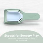 Inspire My Play 3er Set Grüne Silikon-Schaufeln – Sensorik-Spielzeug ab 10 Monaten – Bild 3