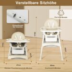 Lineluck 4in1 Hochstuhl – Mitwachsender Kinderhochstuhl mit Babyliege für 6 Monate bis 6 Jahre – Bild 2