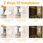 GuKKK LED-Wandleuchte mit Bewegungsmelder – 2er Set Akku Wandlampe 3000K – Bild 8