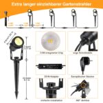 ECOWHO LED Gartenstrahler 12V 3W 4er-Pack – IP65 Gartenbeleuchtung mit Erdspiss – Bild 5