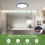 LEZOE LED Deckenleuchte Ø26cm mit Radar Bewegungsmelder IP65 – 4500lm Feuchtraumlampe – Bild 2