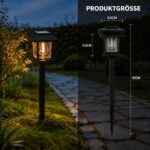Beuaati Solar Wegeleuchten 4er-Set – Vintage Gartenleuchten Warmweiss IP44 – Bild 7