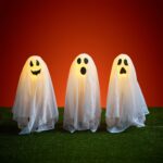 Lights4fun 3er-Set Halloween Geister Stableuchten – LED Outdoor Deko mit Timer für Garten – Bild 3