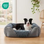 JOEJOY Hundebett XL 89x63cm – Orthopädisches Hundebett mit Rosensamt & Wildlederplüsch – Bild 8