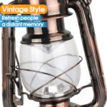 WisHomee Vintage LED Hurricane Laterne Kupfer – Batteriebetrieben mit Dimmfunktion – Bild 3