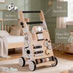 KiddyMoon Lauflernwagen aus Holz – Motorik-Entwicklung & Lauflernhilfe für Babys – Bild 5