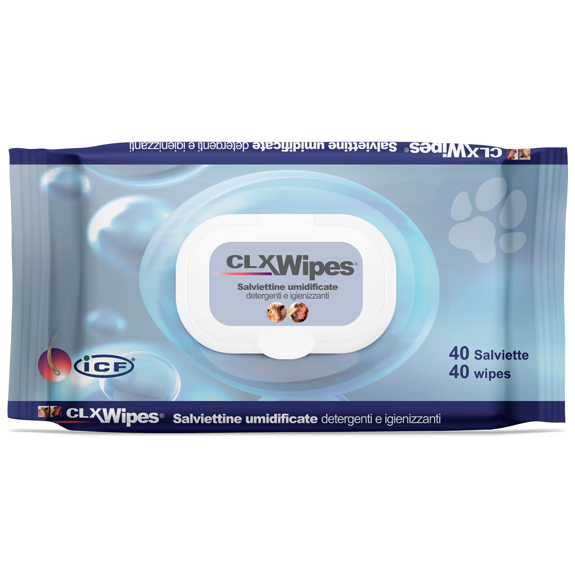 ICF CLX Wipes – Reinigungstücher für Hunde, Katzen & Kleintiere, 40 Stück