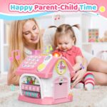 Naxudcoo 6in1 Montessori-Lernhaus – Musikspielzeug mit Uhr & Formensortierer für Babys ab 1 Jahr – Bild 5