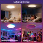 JVURICE LED Deckenleuchte Rund Dimmbar mit Fernbedienung – 3000K-6500K & RGB für alle Räume – Bild 3