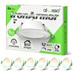 ALUSSO Metall LED Einbaustrahler 230V Dimmbar – 6er Set Badezimmer Spots IP65