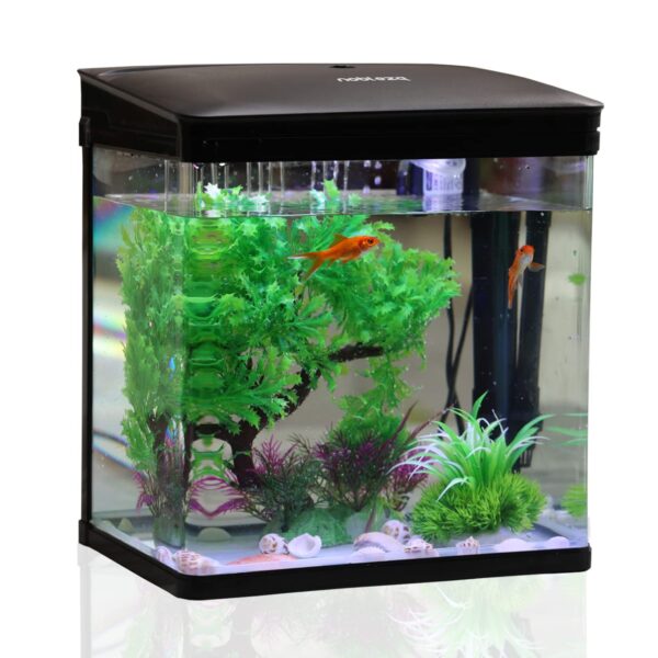 Nobleza 7L Nano Aquarium Komplettset mit LED-Beleuchtung & Filtersystem – Einsteigeraquarium