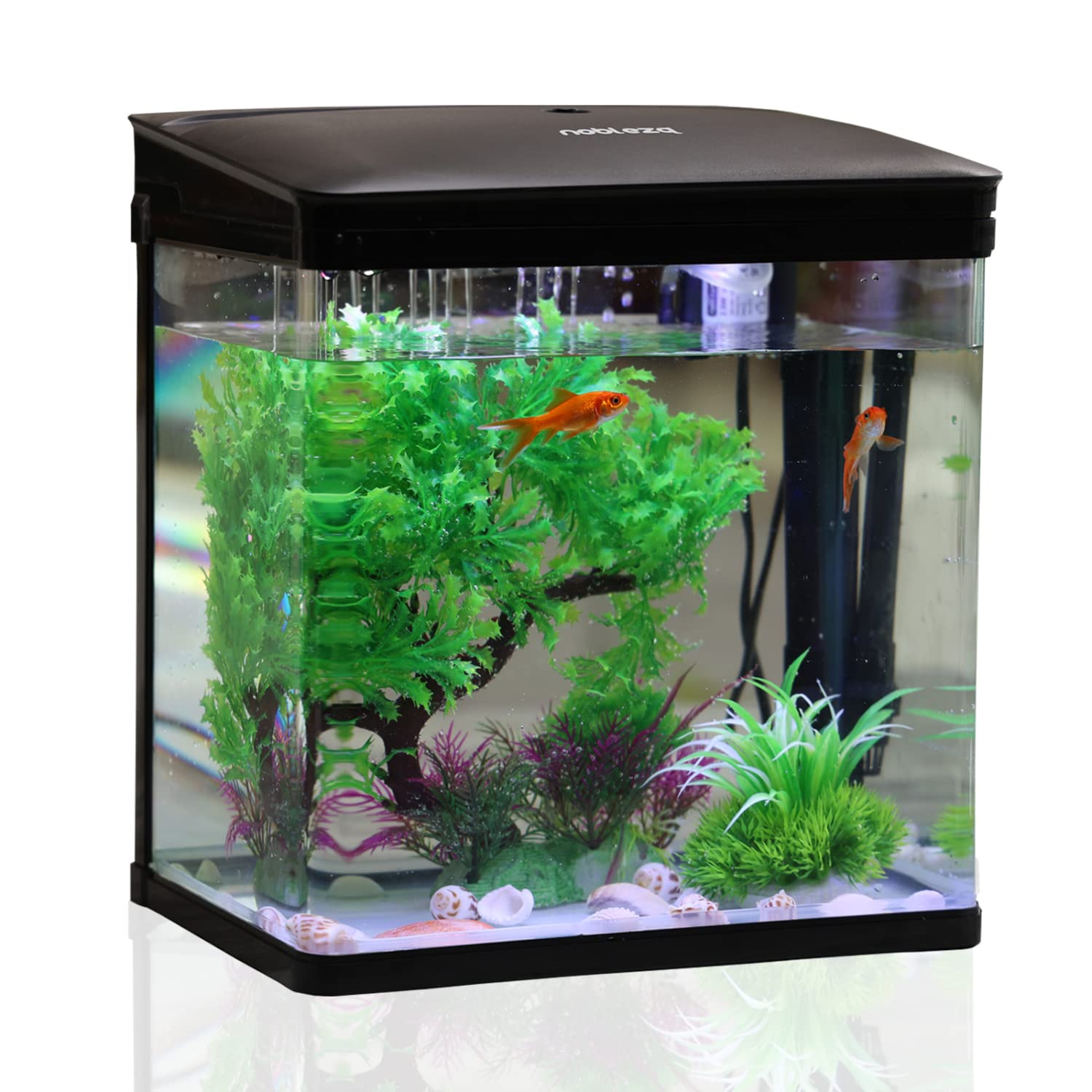 Nobleza 7L Nano Aquarium Komplettset mit LED-Beleuchtung & Filtersystem – Einsteigeraquarium
