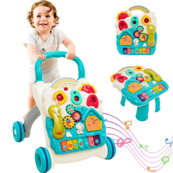 Maycoly 2-in-1 Lauflernwagen mit Spielboard – Kippsicher für Babys ab 12 Monaten