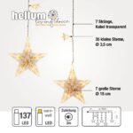 hellum LED Lichtervorhang mit 42 Sternen warmweiss – Festliche Fensterbeleuchtung innen – Bild 2