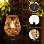 Pearlstar Solarlaterne 2er Set – Rattan Gartenlaternen mit Automatik für Balkon & Terrasse – Bild 2