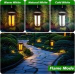 Facarler Solar-Gartenleuchten 2er-Set mit 3D-Flammeneffekt – IP65 wasserdicht & winterfest – Bild 4