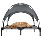 UISEBRT Erhöhtes Hundebett L (92x76x92 cm) mit Baldachin – Outdoor-Hundesofa wasserdicht