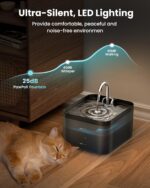 PawPoll Katzenbrunnen 2,2L – Wasserhahn-Design mit LED & Aktivkohlefilter – Bild 3