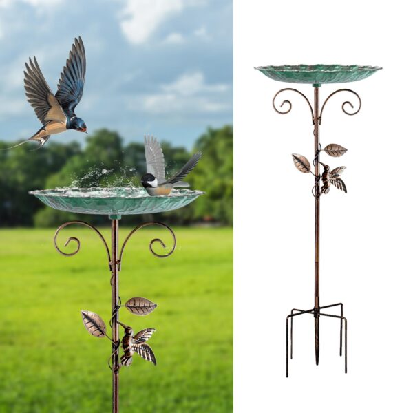 Restorgan Vogeltränke Stehend 26 cm – Stabiles Vogelbad aus Metall mit 5-Zinken-Basis