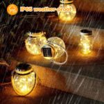 KBIBCK 6er Set Solar Mason Jar Deckel mit 30 LED – Warmweiss Gartenleuchten für aussen – Bild 4