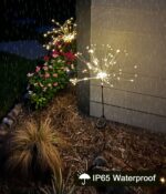 Joysing Solar Gartenleuchte Pusteblume mit 120 LED – 8 Modi Gartenstecker 2er Set – Bild 8