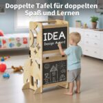COSYLAND Lernturm 4in1 klappbar – Holz Stehhilfe, Schreibtisch & Elefanten-Hocker ab 1 Jahr – Bild 8