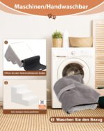 KSIIA Hundetreppe 5-Stufen 55cm Grau – Haustiertreppe mit abnehmbarem Bezug für kleine Hunde – Bild 4